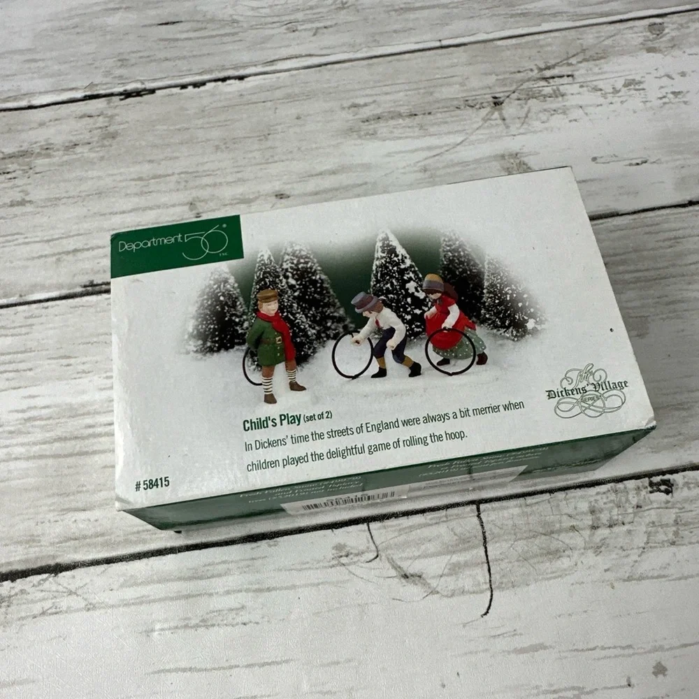 Department 56 CHILD'S PLAY 58415 Christmas Village - Box Rolling Hoops and tree - Picture 9 of 9